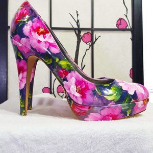 G by Guess Floral Winna Platform High Heel Shoes